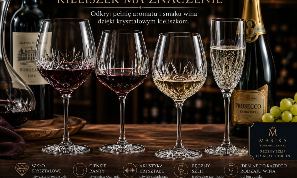 kryształowe kieliszki do wina
